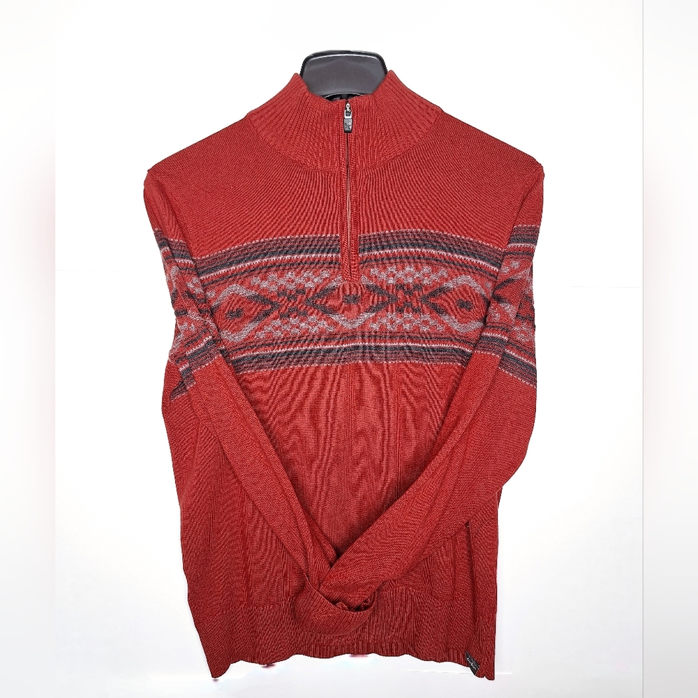 Eddie Bauer"The Gentleman Wears Southwestern"Preppy, cotton,quarter zip pullover